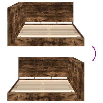 Bücherregal Bett 2 pcs Räuchereiche 160 x 200 cm Spanplatte
