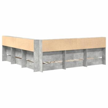 Bücherregal Bett mit Regal 2 pcs Betongrau 180 x 200 cm Beton