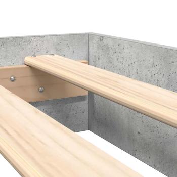 Bücherregal Bett mit Regal 2 pcs Betongrau 180 x 200 cm Beton