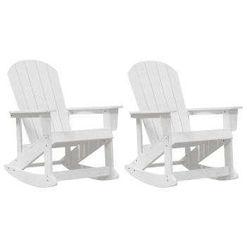 Adirondack Schaukelstühle 2 pcs Weiß 73.5 x 92 x 90 cm HDPE