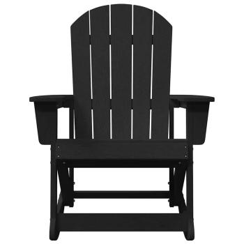 Adirondack Schaukelstühle 2 pcs Schwarz 73.5 x 92 x 90 cm HDPE