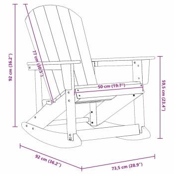Adirondack Schaukelstühle 2 pcs Schwarz 73.5 x 92 x 90 cm HDPE