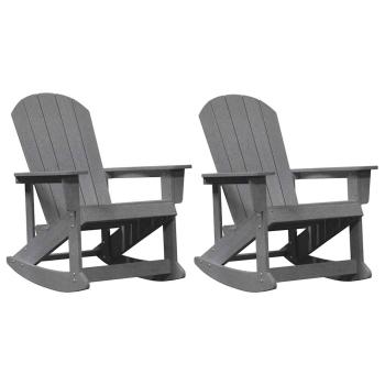 Adirondack Schaukelstühle 2 pcs Hellgrau 73.5 x 92 x 90 cm HDPE