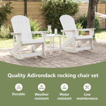 Garten Lounge Set 3 pcs Weiß Standard 38 x 38 x 46 cm HDPE