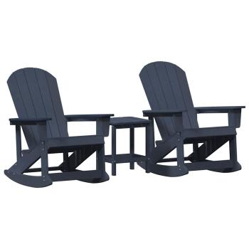 Garten-Lounge-Set 3 Stk. Marineblau HDPE
