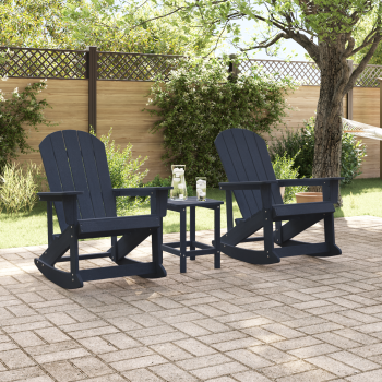 Garten-Lounge-Set 3 Stk. Marineblau HDPE