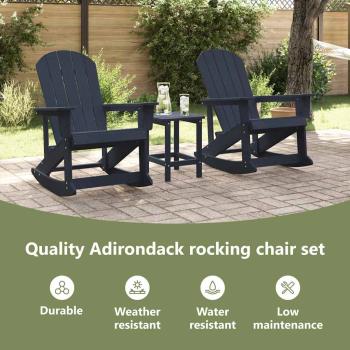 Garten Lounge Set 3 pcs Marineblau Standard 38 x 38 x 46 cm