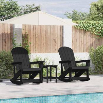 ARDEBO.de - Garten Lounge Set 3 pcs Schwarz Mittel 38 x 38 x 46 cm HDPE