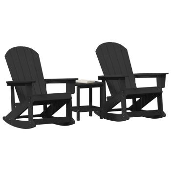 Garten Lounge Set 3 pcs Schwarz Mittel 38 x 38 x 46 cm HDPE