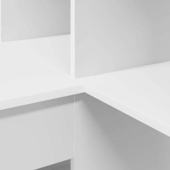 Eckschreibtisch mit Regal Weiß Standard Engineered Holz und MDF