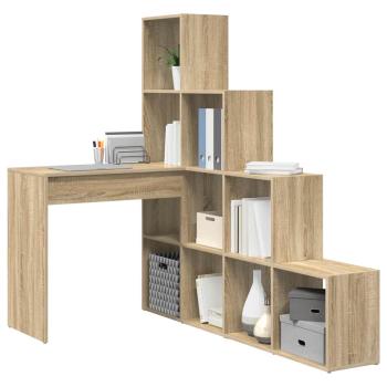 Eckschreibtisch mit Regal Sonoma Eiche 101,5 x 149,5 x 149,5 cm