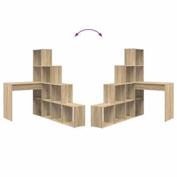 Eckschreibtisch mit Regal Sonoma Eiche 101,5 x 149,5 x 149,5 cm