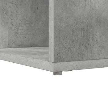 Eckschreibtisch mit Regal mit Speicher Betongrau 101,5 x 149,5 x 149,5 cm