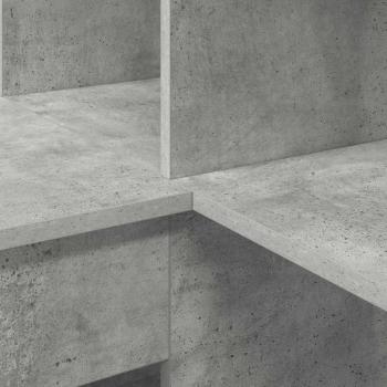 Eckschreibtisch mit Regal mit Speicher Betongrau 101,5 x 149,5 x 149,5 cm