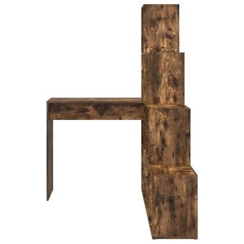 Eckschreibtisch mit Regal Räuchereiche 101,5 x 149,5 x 149,5 cm