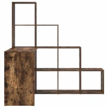 Eckschreibtisch mit Regal Räuchereiche 101,5 x 149,5 x 149,5 cm
