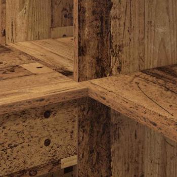 Eckschreibtisch mit Regal mit Speicher Altholz 101,5 x 149,5 x 149,5 cm