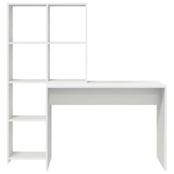 Schreibtisch mit Regal Weiß 138.5 x 55 x 143 cm Holzwerkstoff