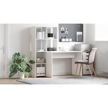 Schreibtisch mit Regal Weiß 138,5 x 55 x 143 cm Holzwerkstoff