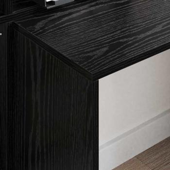 Schreibtisch mit Regal Schwarz Eichen-Optik 138,5 x 55 x 143 cm