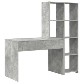 Schreibtisch Betongrau 138.5 x 55 x 143 cm Holzwerkstoff