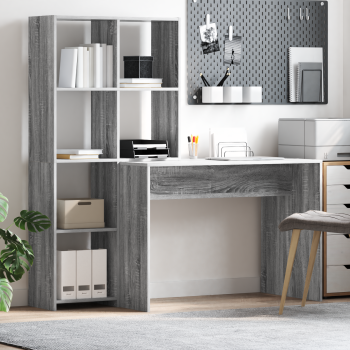 Schreibtisch Graues Sonoma 138,5 x 55 x 143 cm Holzwerkstoff
