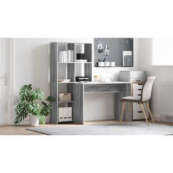 Schreibtisch Graues Sonoma 138,5 x 55 x 143 cm Holzwerkstoff