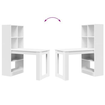 Schreibtisch Weiß 122 x 67 x 145 cm Wuchsplatte und Spanplatte