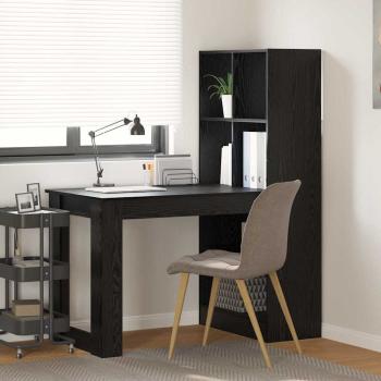 ARDEBO.de - Schreibtisch mit Regal mit Speicher Schwarze Eiche 122 x 67 x 145 cm