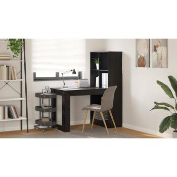 Schreibtisch mit Regal Schwarz Eichen-Optik 122 x 67 x 145 cm