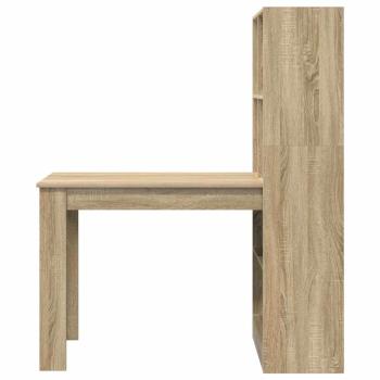 Schreibtisch mit Regal mit Speicher Sonoma Eiche 122 x 67 x 145 cm