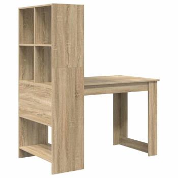 Schreibtisch mit Regal mit Speicher Sonoma Eiche 122 x 67 x 145 cm