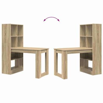 Schreibtisch mit Regal mit Speicher Sonoma Eiche 122 x 67 x 145 cm