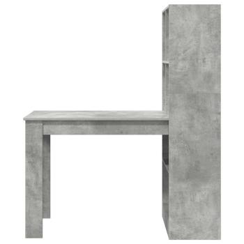 Schreibtisch mit Regal mit Speicher Beton Grau 122 x 67 x 145 cm