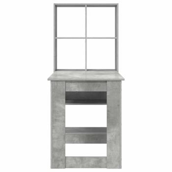 Schreibtisch mit Regal mit Speicher Beton Grau 122 x 67 x 145 cm