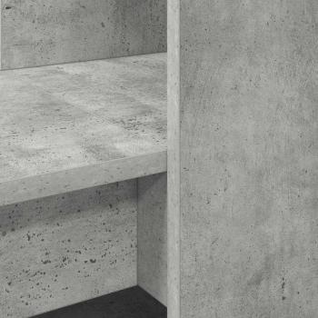 Schreibtisch mit Regal mit Speicher Beton Grau 122 x 67 x 145 cm