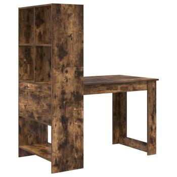 Schreibtisch mit Regal mit Speicher Räuchereiche 122 x 67 x 145 cm