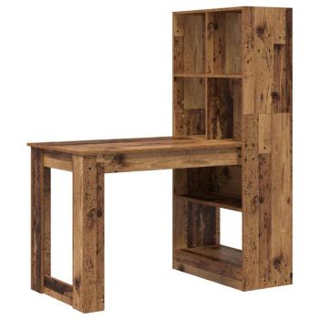 Schreibtisch mit Regal mit Speicher Altholz 122 x 67 x 145 cm