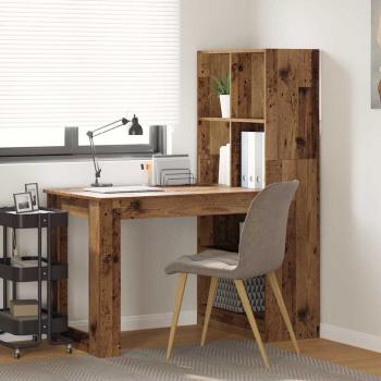 Schreibtisch mit Regal Altholz 122 x 67 x 145 cm Holzwerkstoff