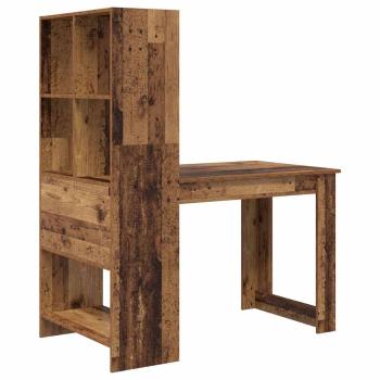 Schreibtisch mit Regal mit Speicher Altholz 122 x 67 x 145 cm