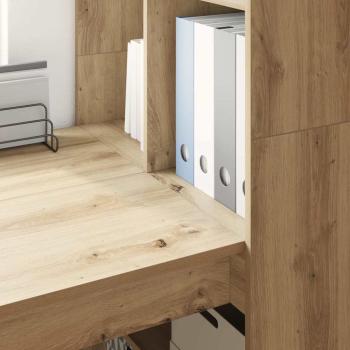 Schreibtisch mit Regal mit Speicher Eiche handwerklich 122 x 67 x 145 cm