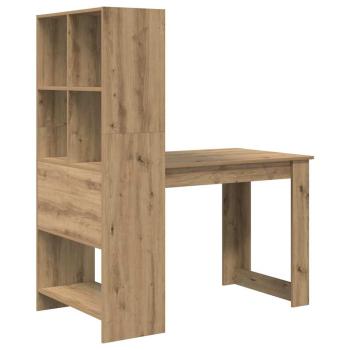Schreibtisch mit Regal mit Speicher Eiche handwerklich 122 x 67 x 145 cm