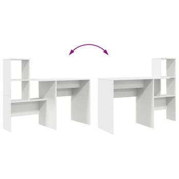 Schreibtisch mit Regal Weiß 131,5 x 50 x 106,5 cm Holzwerkstoff