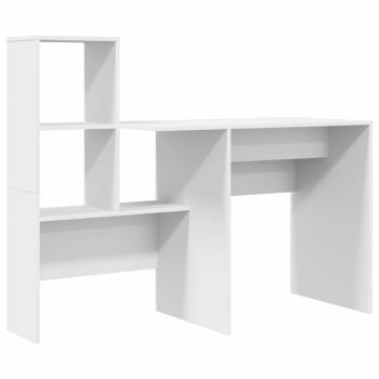 Schreibtisch mit Regal Weiß 131,5 x 50 x 106,5 cm Holzwerkstoff
