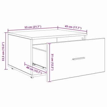 Schreibtisch Schwarze Eiche 131,5 x 50 x 106,5 cm Holzwerkstoff