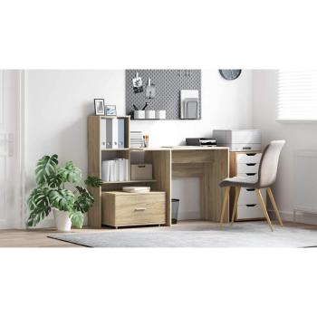 Schreibtisch Sonoma-Eiche 131,5 x 50 x 106,5 cm Holzwerkstoff