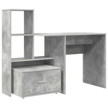 Schreibtisch Betongrau 131,5 x 50 x 106,5 cm Holzwerkstoff