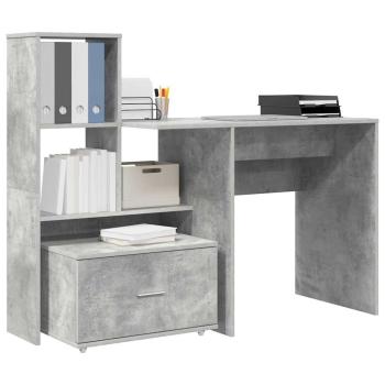 Schreibtisch Betongrau 131,5 x 50 x 106,5 cm Holzwerkstoff