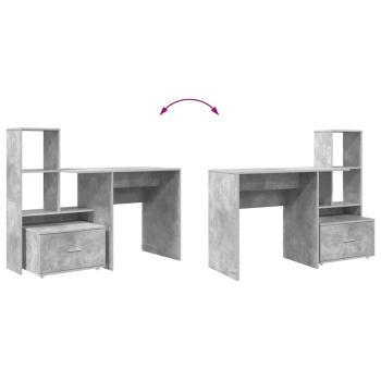 Schreibtisch Betongrau 131,5 x 50 x 106,5 cm Holzwerkstoff