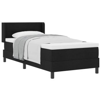 Boxspringbett mit Kopfteil Schwarz 200 x 100 cm Stoff
